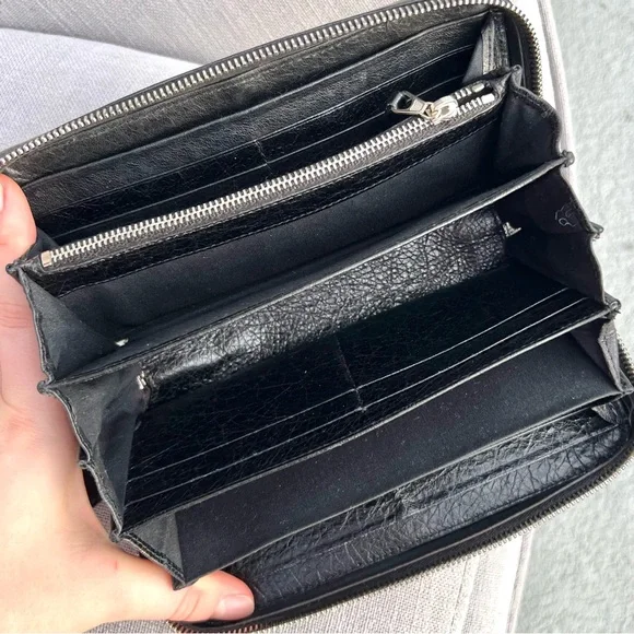 Balenciaga Extra Wide Wallet Clutch Black - Picture 7 of 9